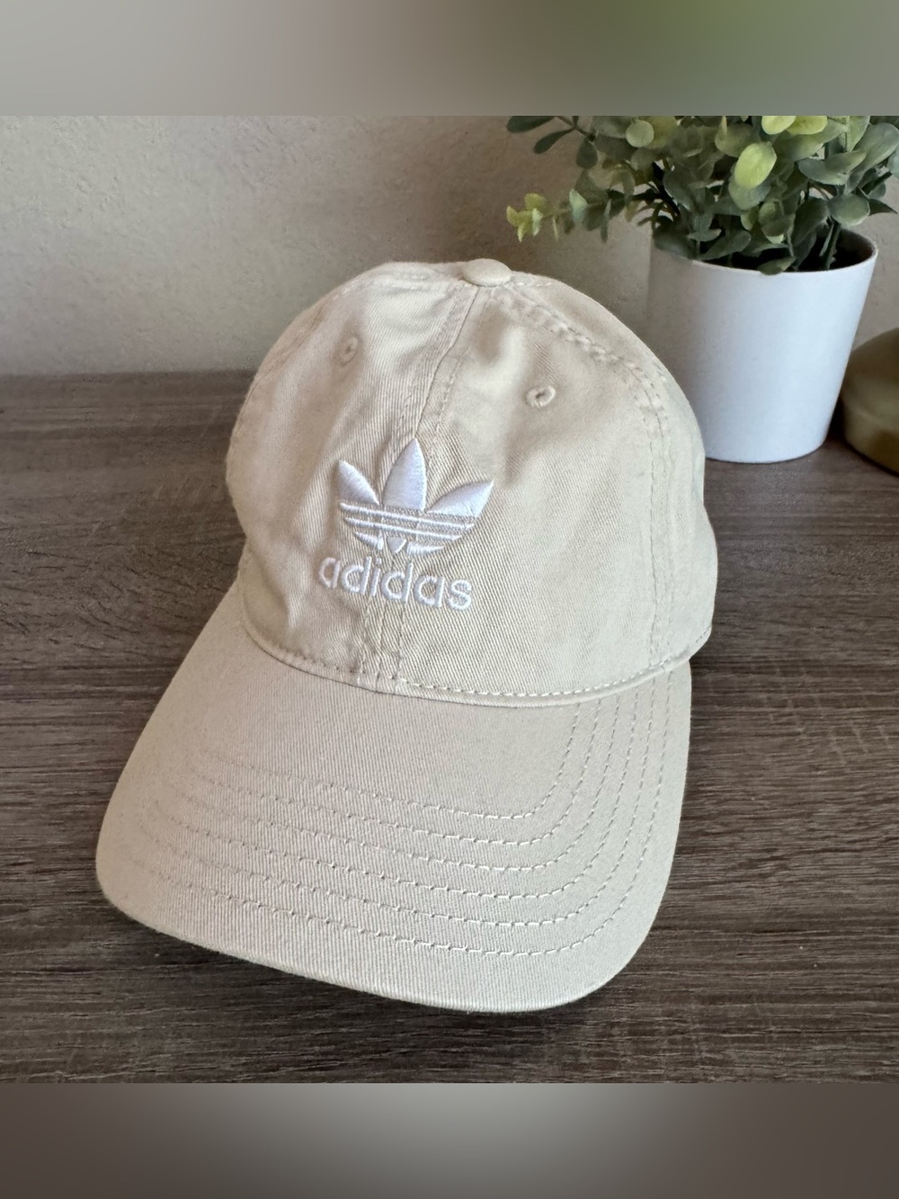 ADIDAS | Tan Cream Trefoil Adjustable Baseball Cap Hat